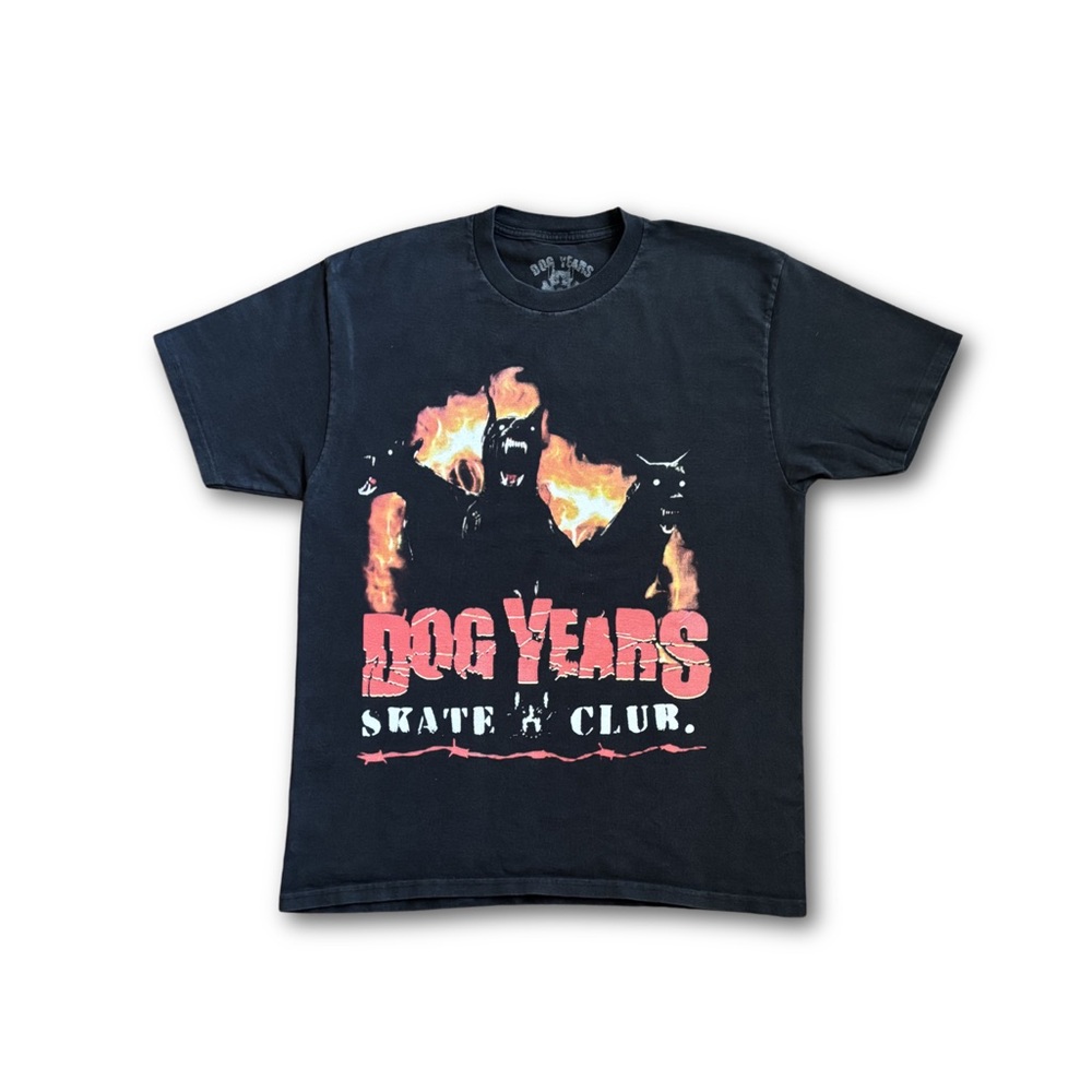 City Morgue Dog Years Skate Club 3 Dogs Mens Large Graphic T-Shirt Black